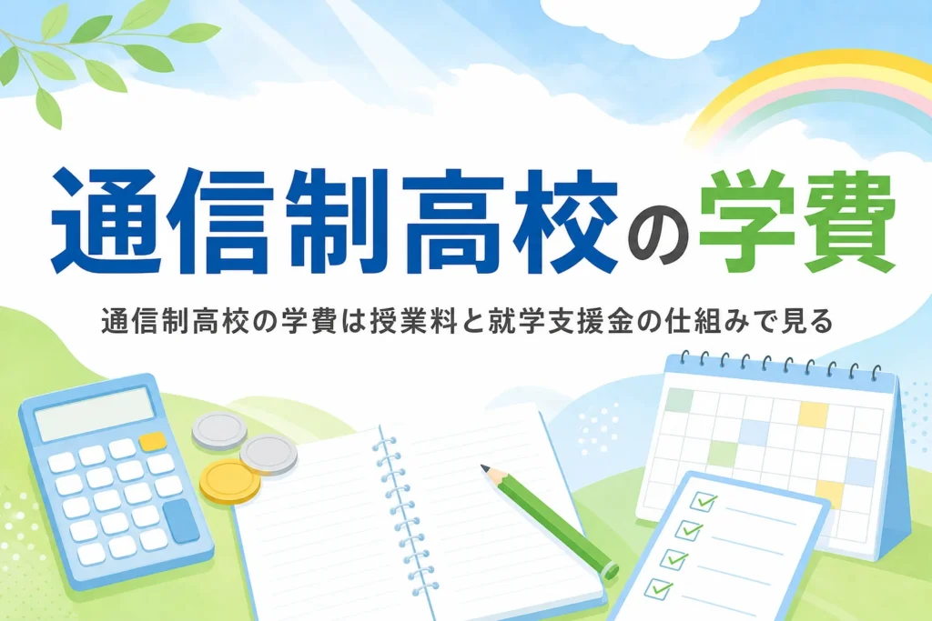 通信制高校の学費と、公立・私立の違いや就学支援金の仕組みを紹介する記事のアイキャッチ